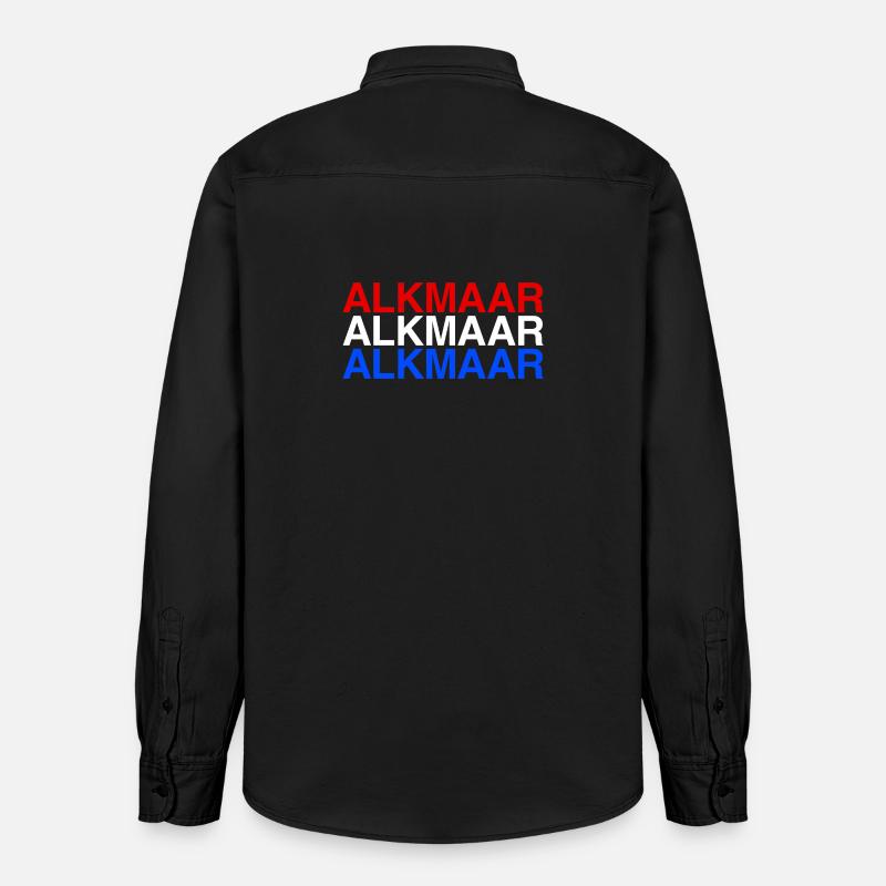ALKMAAR Pays-Bas Drapeau des Pays-Bas - Chemise unisexe coupe décontractée bio Stanley/Stella - noir délavé