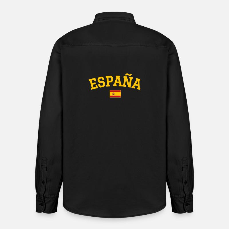Conception du drapeau de l’Espagne - Chemise unisexe coupe décontractée bio Stanley/Stella - noir délavé