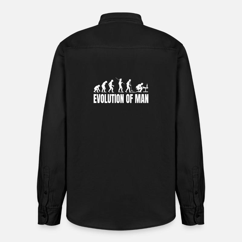 Evolution of Programmer IT Computer Coder - Relaxed Fit Unisex Organic Shirt by Stanley/Stella - washed black