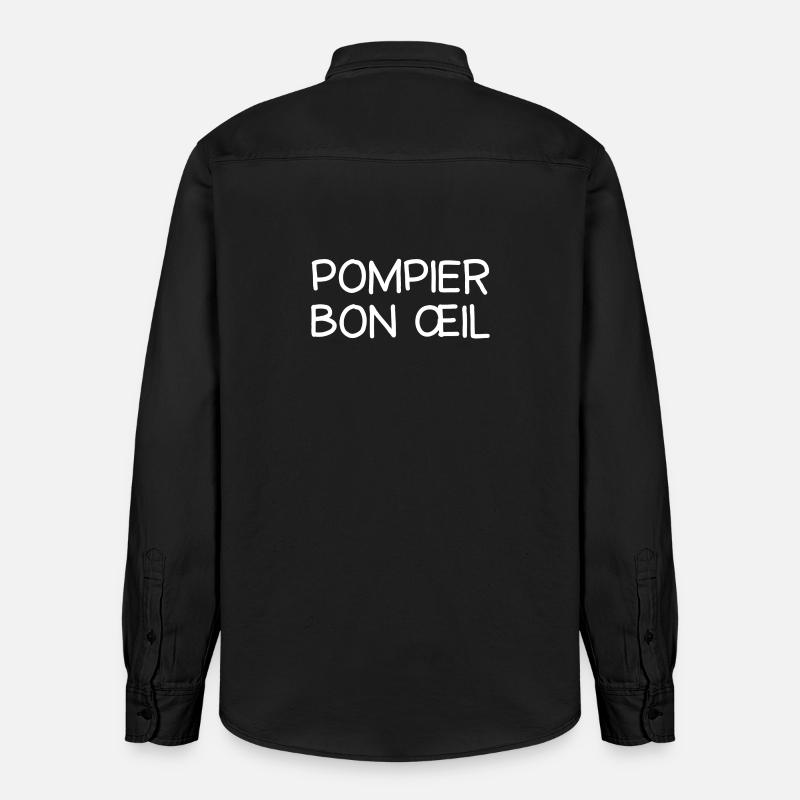 pompier, caserne de pompier, incendie - Chemise unisexe coupe décontractée bio Stanley/Stella - noir délavé