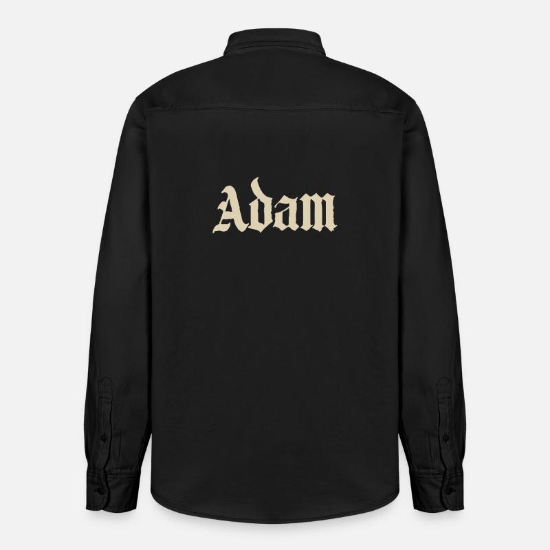 Chemise Adam Gothic Script - Chemise unisexe coupe décontractée bio Stanley/Stella - noir délavé