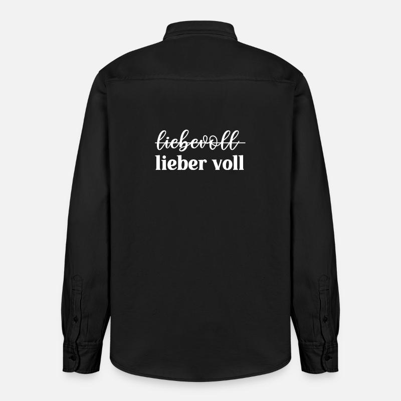 Liebevoll oder lieber voll? - Relaxed Fit Unisex Organic Hemd von Stanley/Stella - washed Black