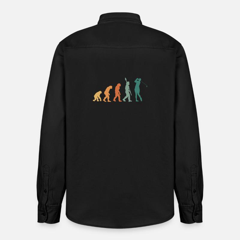Evolution Golf rétro - Chemise unisexe coupe décontractée bio Stanley/Stella - noir délavé