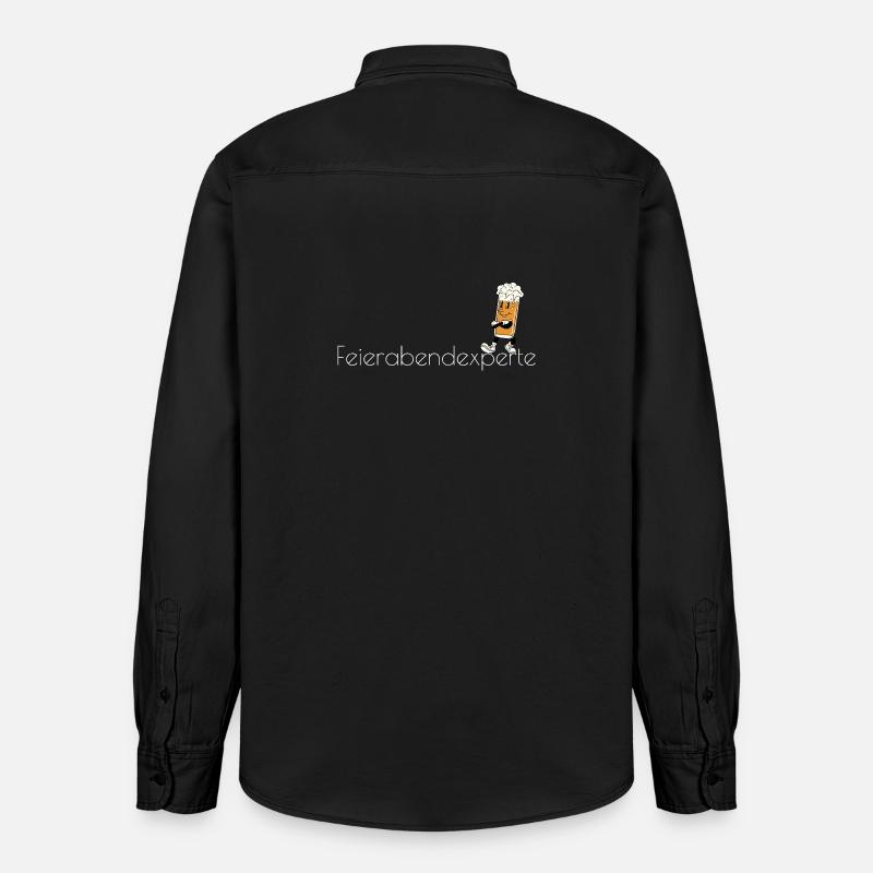 Feierabendexperte Bierheld Cartoon - Relaxed Fit Unisex Organic Hemd von Stanley/Stella - washed Black