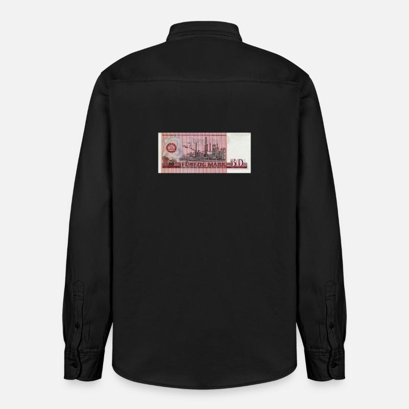 50 marks de la RDA - Chemise unisexe coupe décontractée bio Stanley/Stella - noir délavé