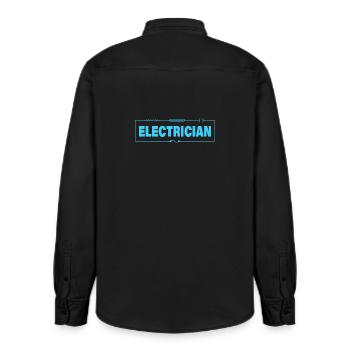 ELECTRICIAN - Relaxed Fit Unisex Organic Shirt by Stanley/Stella - washed black - Back - AI Model Male 178 light (178cm)