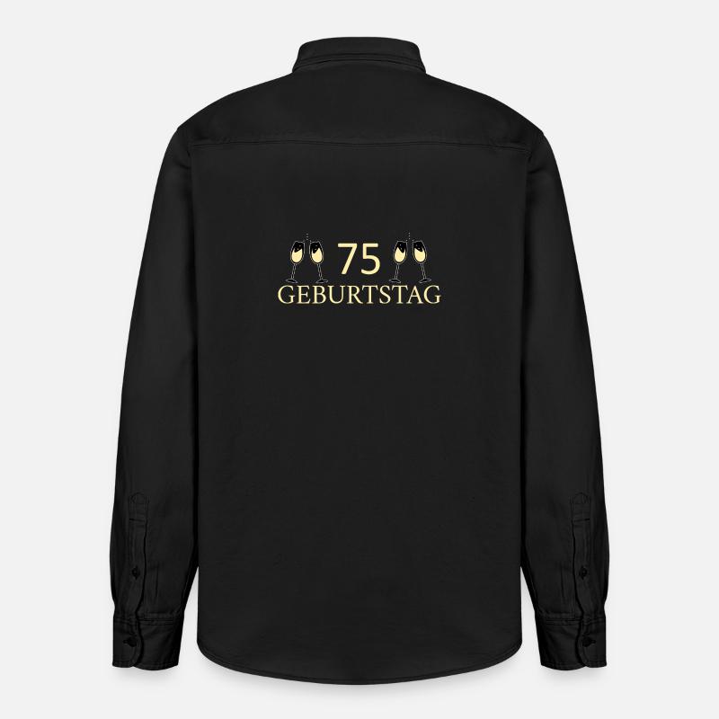 75e anniversaire 75 ans - Chemise unisexe coupe décontractée bio Stanley/Stella - noir délavé