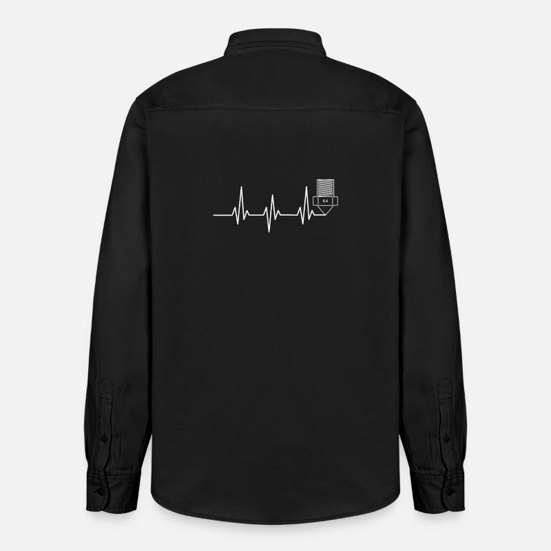Heartbeat Impression 3D drôle TShirt Design - Chemise unisexe coupe décontractée bio Stanley/Stella - noir délavé
