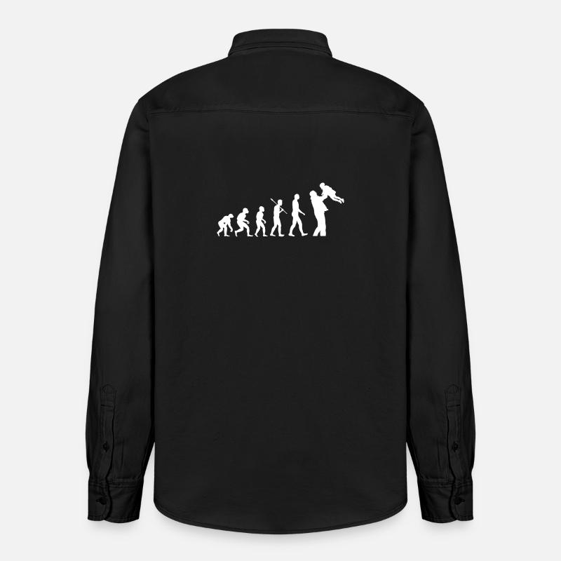 Evolution de l’humanité Amour familial - Chemise unisexe coupe décontractée bio Stanley/Stella - noir délavé