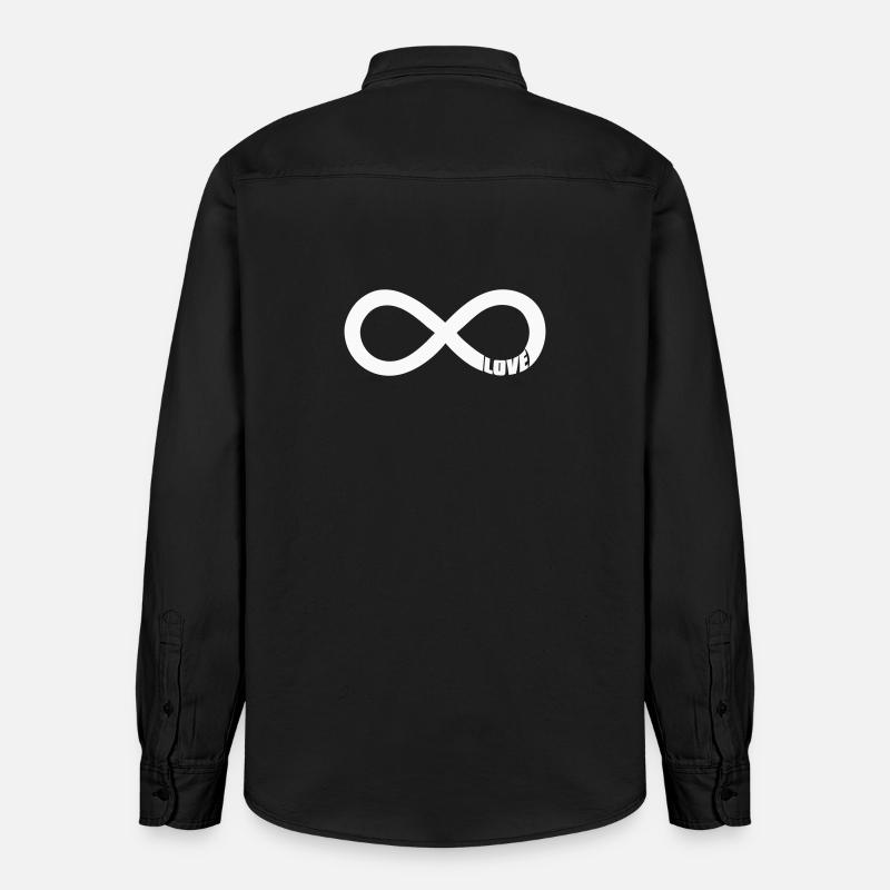 Infinity Love Symbol – Weiß - Relaxed Fit Unisex Organic Hemd von Stanley/Stella - washed Black