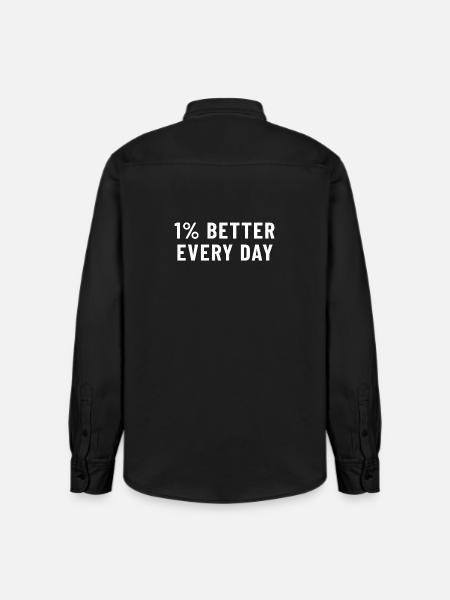 1% Better Every Day - Relaxed Fit Unisex Organic Shirt by Stanley/Stella - washed black