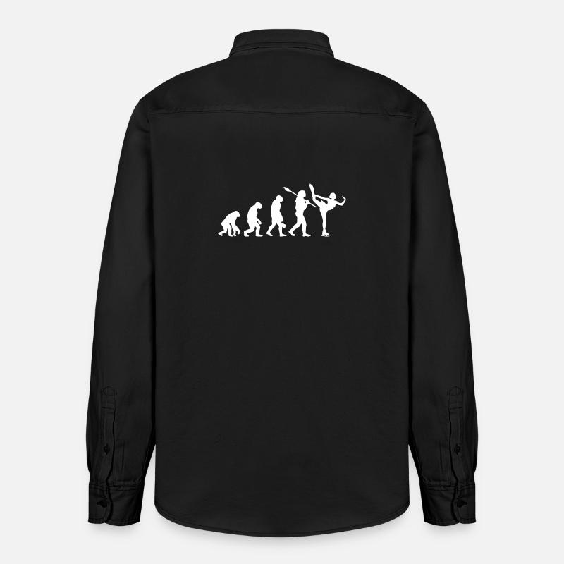 Entwicklung des Mannes, Eiskunstlauf-Mädchen, Eislauf-Mädchen - Relaxed Fit Unisex Organic Hemd von Stanley/Stella - washed Black
