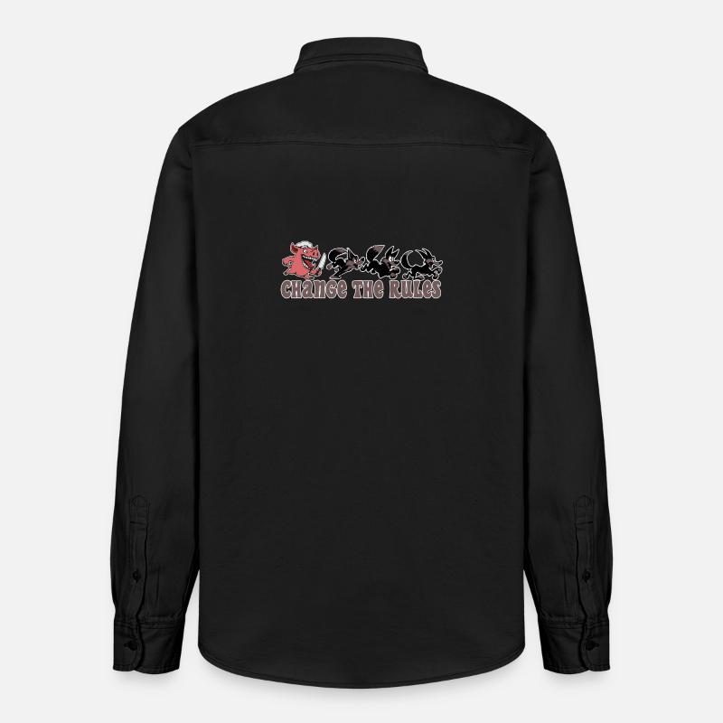 cochon change les règles ! - Chemise unisexe coupe décontractée bio Stanley/Stella - noir délavé