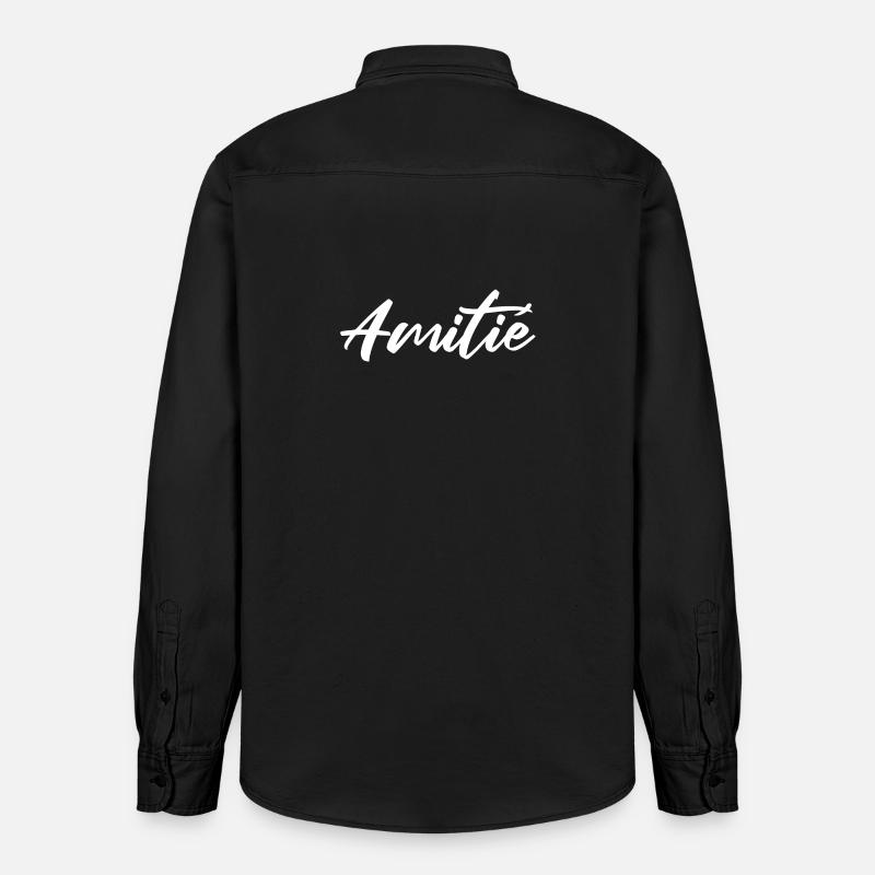 Amitie Script Élégante - Chemise unisexe coupe décontractée bio Stanley/Stella - noir délavé