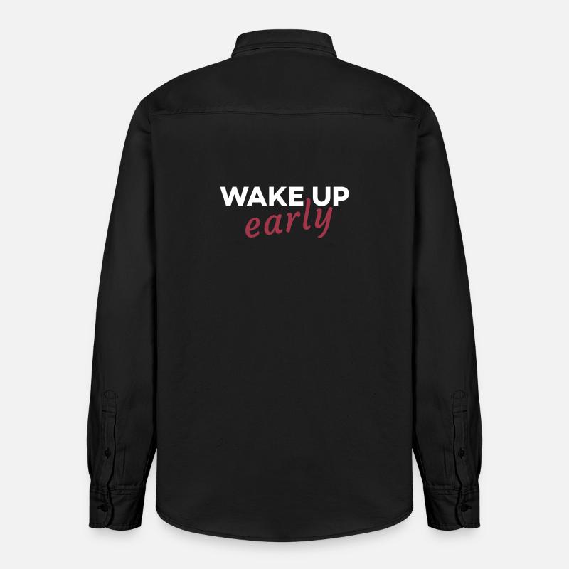 Wake up early - Chemise unisexe coupe décontractée bio Stanley/Stella - noir délavé
