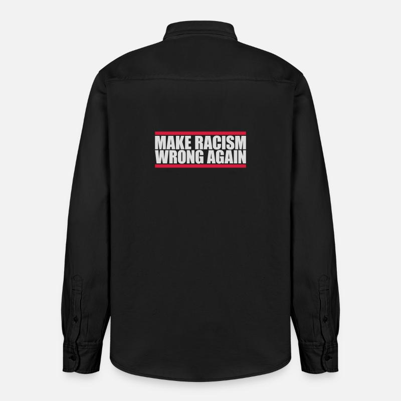 make racism wrong again - Relaxed Fit Unisex Organic Hemd von Stanley/Stella - washed Black