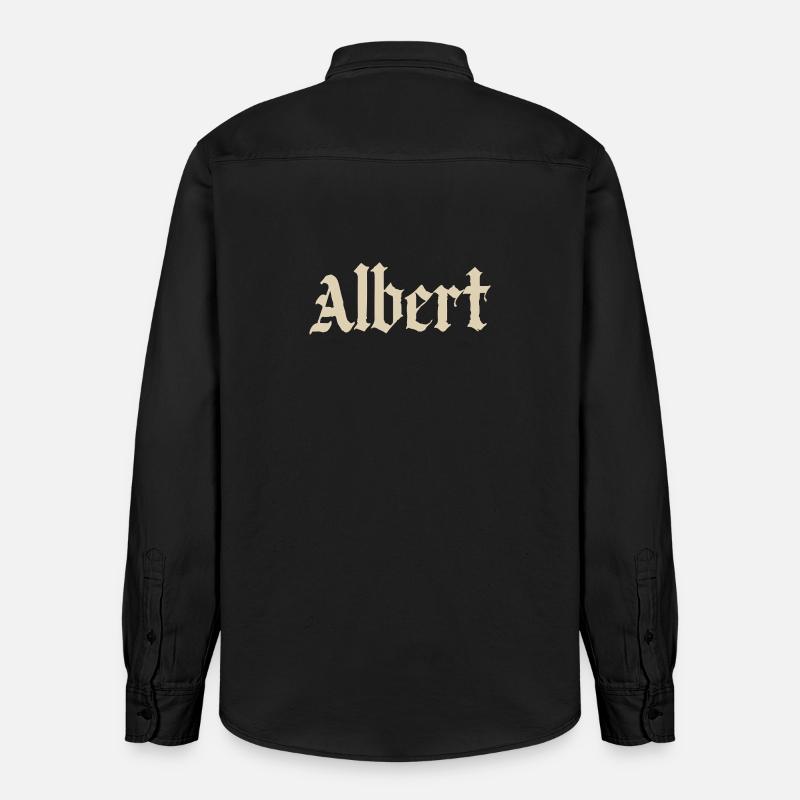 Albert Gothic Script - Relaxed Fit Unisex Organic Shirt by Stanley/Stella - washed black