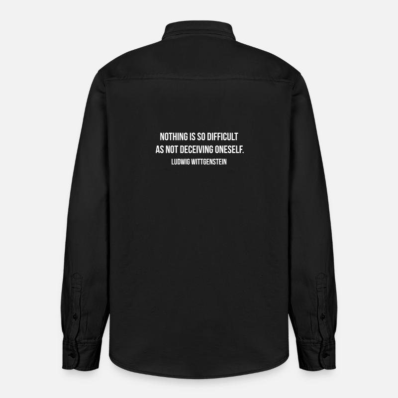 Citation de Ludwig Wittgenstein - Chemise unisexe coupe décontractée bio Stanley/Stella - noir délavé