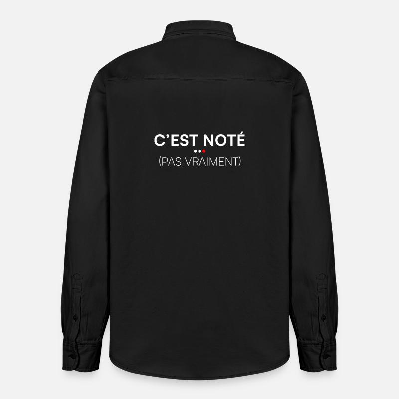 C’est noté pas vraiment humour bureau - Chemise unisexe coupe décontractée bio Stanley/Stella - noir délavé