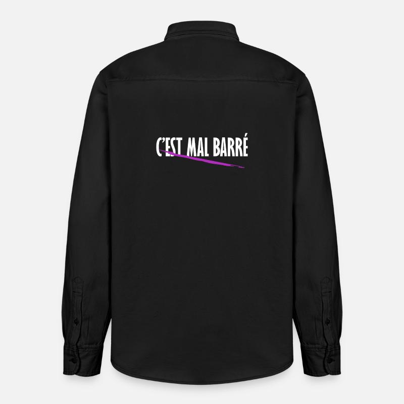 C'est mal barré - Chemise unisexe coupe décontractée bio Stanley/Stella - noir délavé