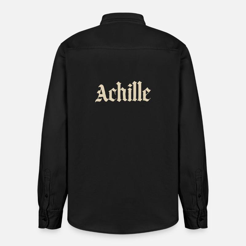 Achille Gothic script - Relaxed Fit Unisex Organic Shirt by Stanley/Stella - washed black