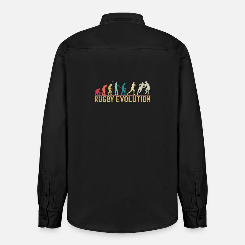 Rugby Evolution Silhouette Design - Chemise unisexe coupe décontractée bio Stanley/Stella - noir délavé