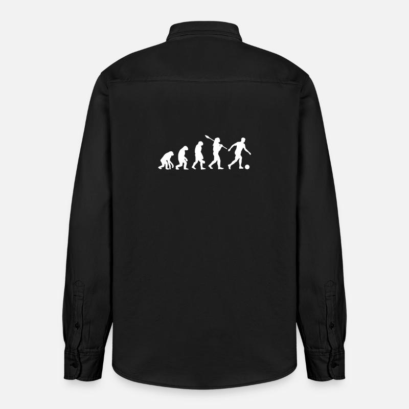 Évolution du football | Évolution du football - Chemise unisexe coupe décontractée bio Stanley/Stella - noir délavé