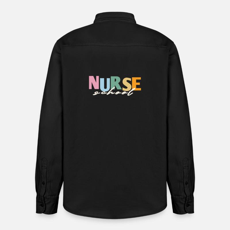 retro krankenschwester schule  - Relaxed Fit Unisex Organic Hemd von Stanley/Stella - washed Black