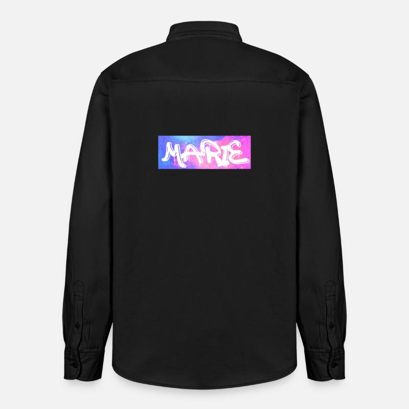 Marie Graffiti Neon Splash - Relaxed Fit Unisex Organic Hemd von Stanley/Stella - washed Black