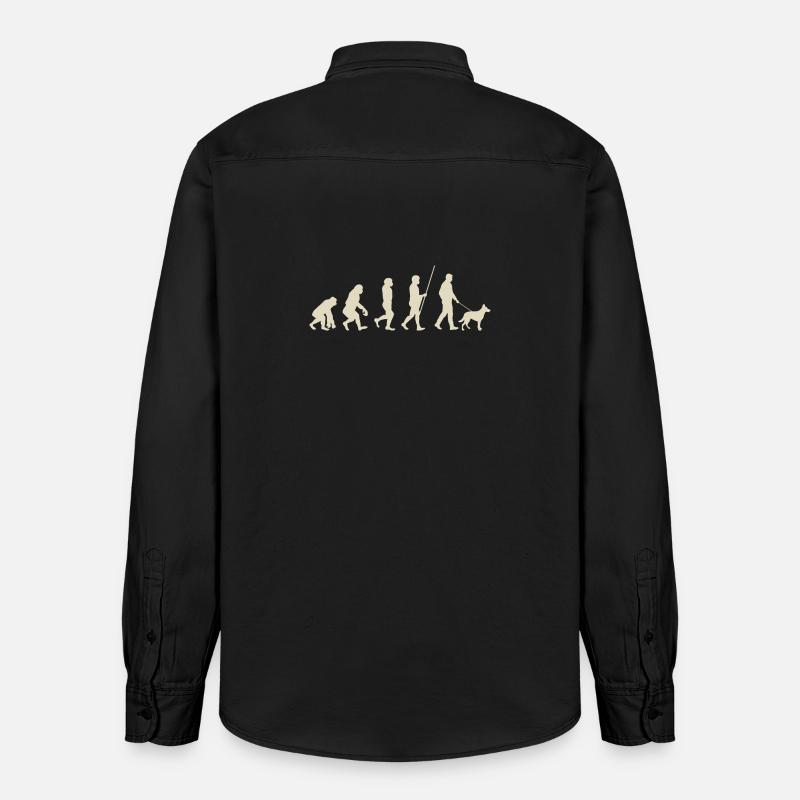 Illustration de l’évolution de l’humanité - Chemise unisexe coupe décontractée bio Stanley/Stella - noir délavé
