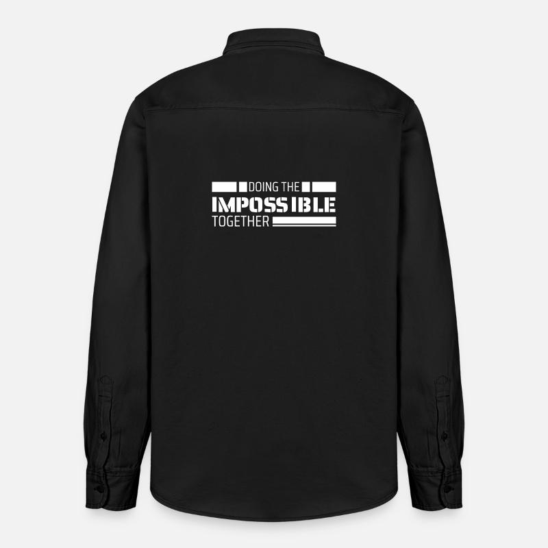 Réaliser l’impossible ensemble - Chemise unisexe coupe décontractée bio Stanley/Stella - noir délavé