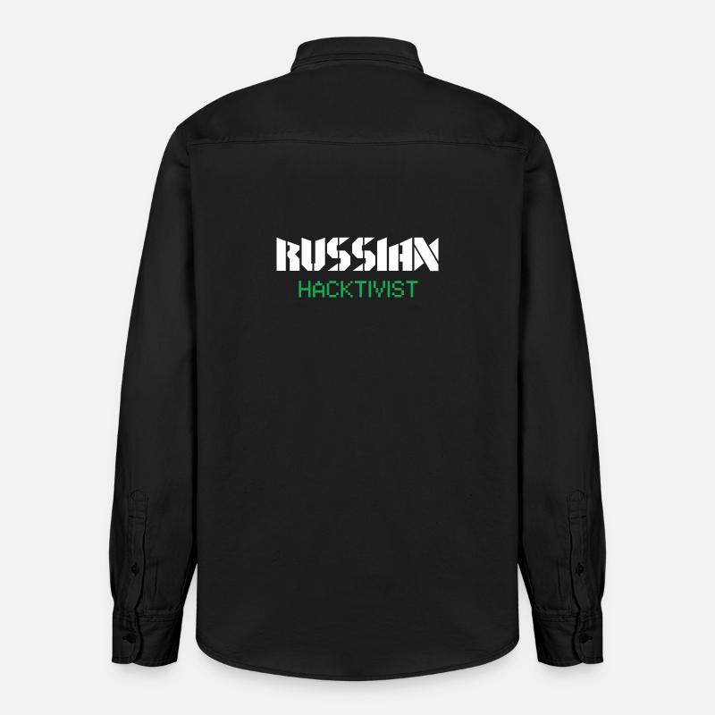 Conception de cybersécurité par hacktiviste russe - Chemise unisexe coupe décontractée bio Stanley/Stella - noir délavé