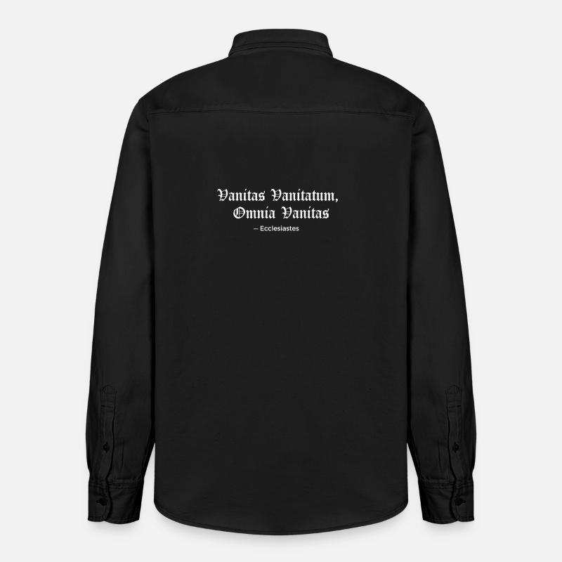 Vanitas Vanitatum Ecclesiastes Print Tee - Relaxed Fit Unisex Organic Hemd von Stanley/Stella - washed Black