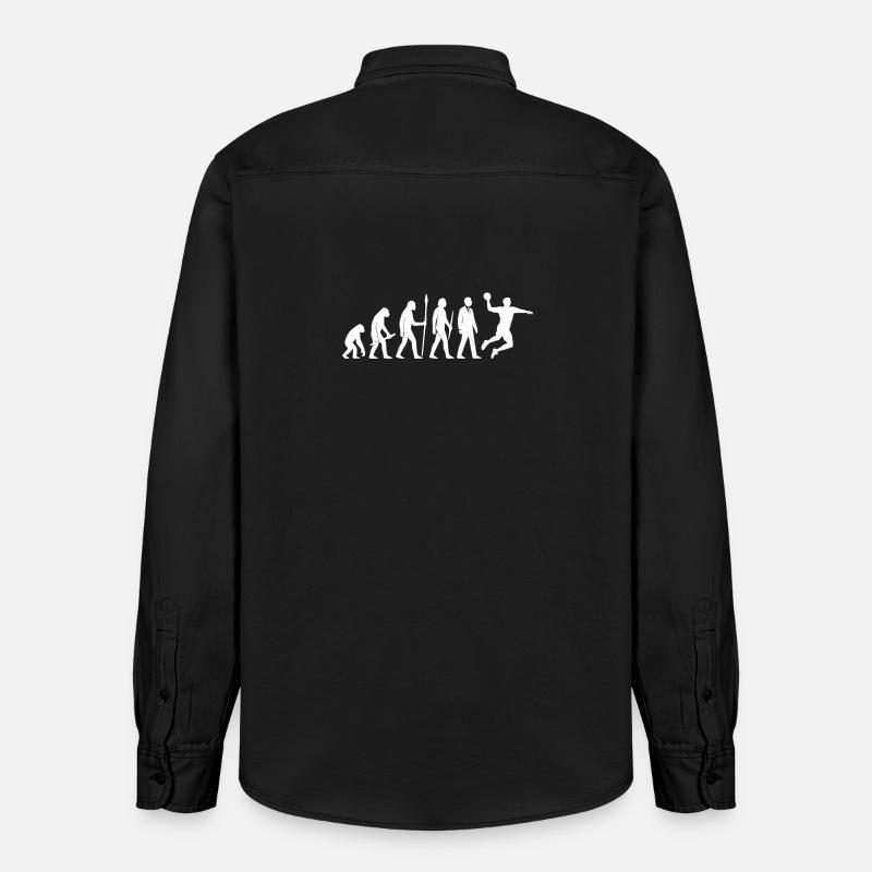 L’évolution du handball - Chemise unisexe coupe décontractée bio Stanley/Stella - noir délavé