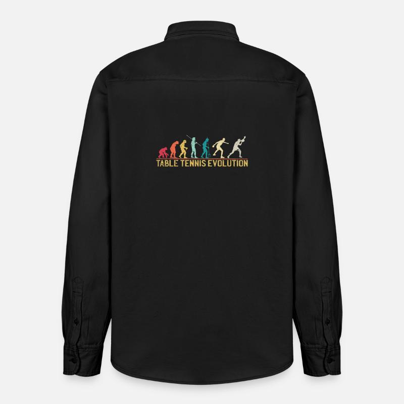 Table Tennis Evolution Progression Design - Chemise unisexe coupe décontractée bio Stanley/Stella - noir délavé