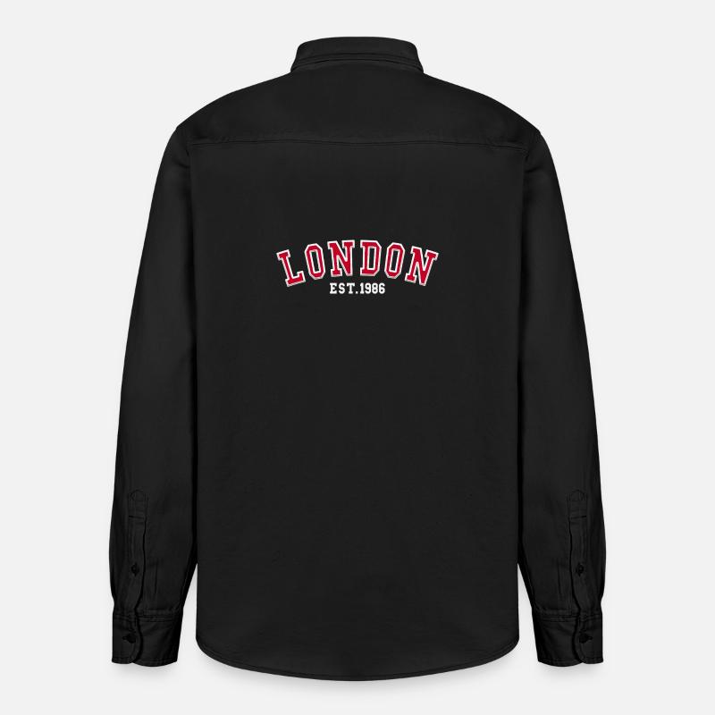 Londres Fondée en 1986 - Chemise unisexe coupe décontractée bio Stanley/Stella - noir délavé