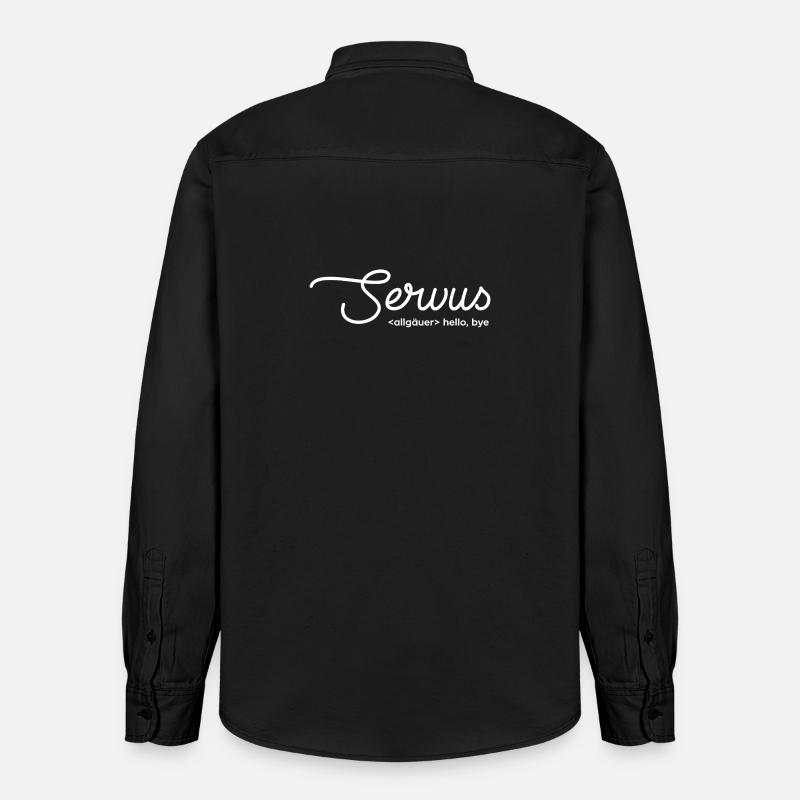 servus hello bye - weiß - Relaxed Fit Unisex Organic Hemd von Stanley/Stella - washed Black