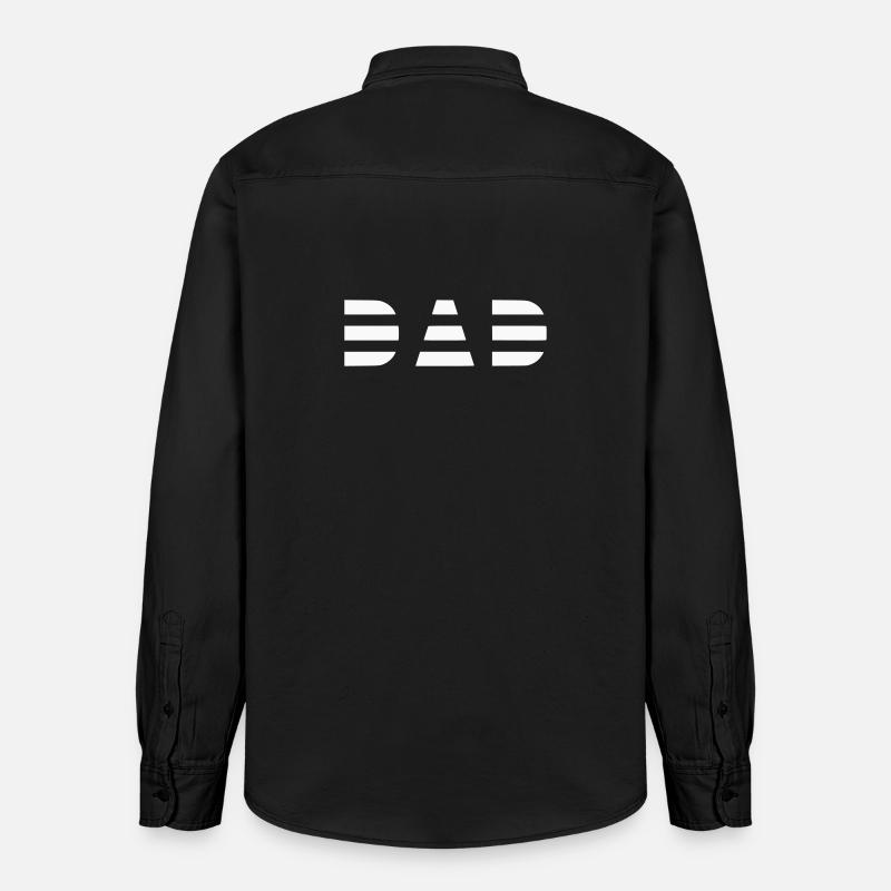 Logo papa cool rayé - Chemise unisexe coupe décontractée bio Stanley/Stella - noir délavé