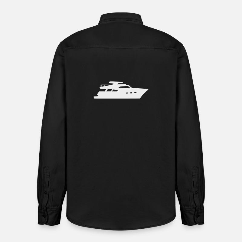 Yacht Silhouette Bateau à moteur - Chemise unisexe coupe décontractée bio Stanley/Stella - noir délavé