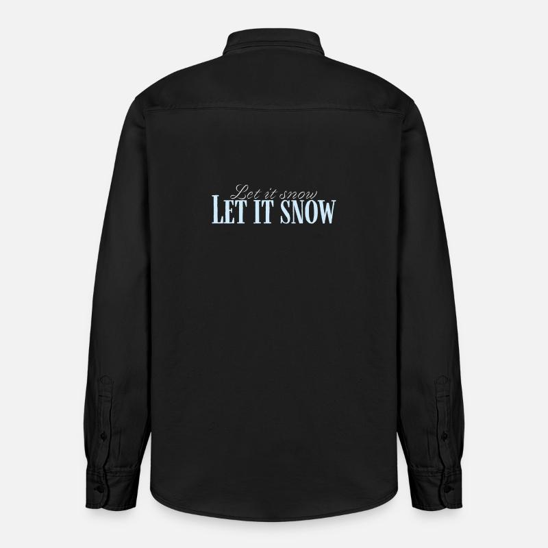 Let It Snow Script Bleu Glacé - Chemise unisexe coupe décontractée bio Stanley/Stella - noir délavé