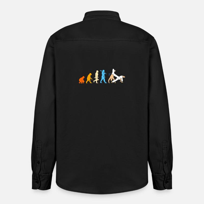 Évolution de la capoeira - Chemise unisexe coupe décontractée bio Stanley/Stella - noir délavé