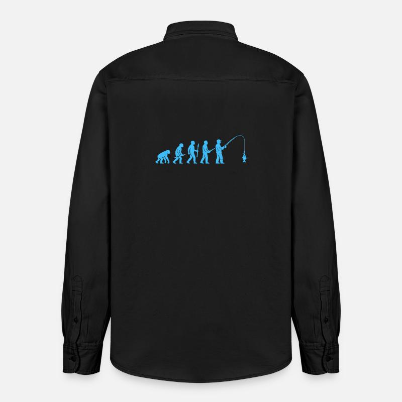Évolution de la pêche - Chemise unisexe coupe décontractée bio Stanley/Stella - noir délavé