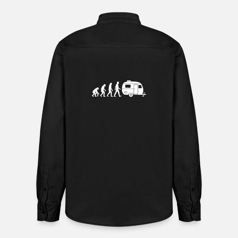 Wohnwagen Evolution Camper Camping - Relaxed Fit Unisex Organic Hemd von Stanley/Stella - washed Black