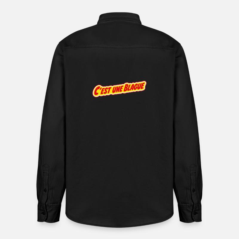 C'est une blague ? ! - Chemise unisexe coupe décontractée bio Stanley/Stella - noir délavé