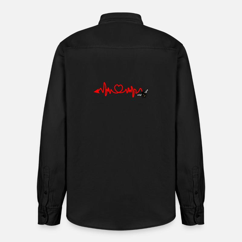 Cardio-Herzfrequenz, Biene mit Stachel oder Pfeil - Relaxed Fit Unisex Organic Hemd von Stanley/Stella - washed Black