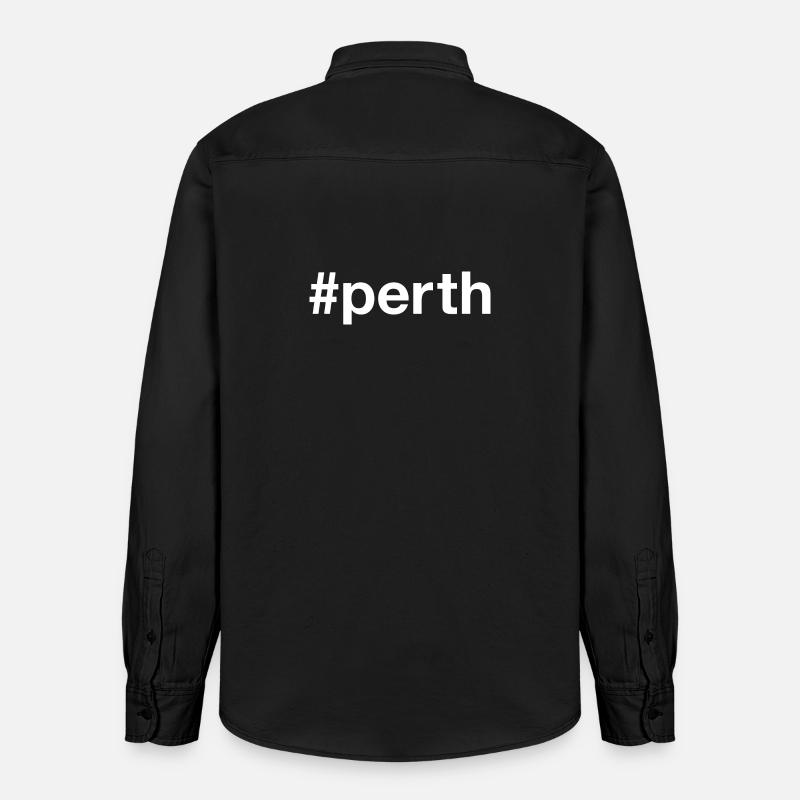 PERTH Australia Australien - Relaxed Fit Unisex Organic Hemd von Stanley/Stella - washed Black