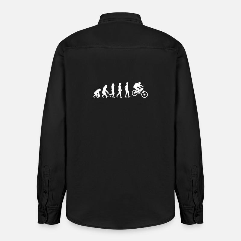 Évolution du cyclisme - Chemise unisexe coupe décontractée bio Stanley/Stella - noir délavé