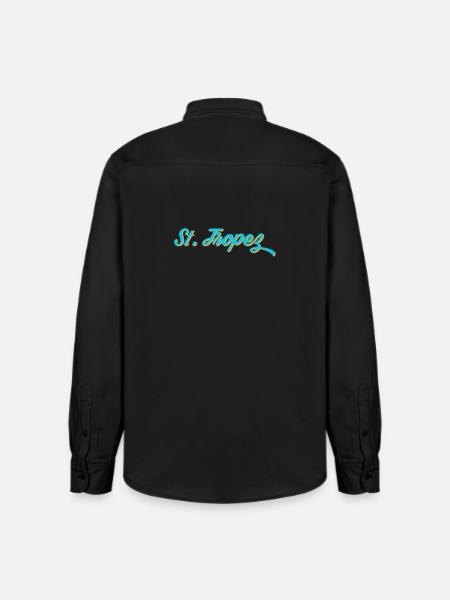 St. Tropez Neon Calligraphy - Relaxed Fit Unisex Organic Shirt by Stanley/Stella - washed black