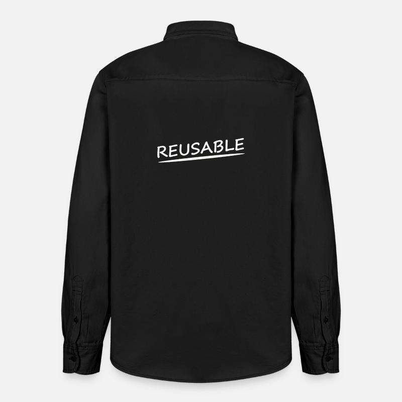 REUSABLE - Relaxed Fit Unisex Organic Hemd von Stanley/Stella - washed Black