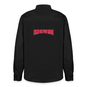 Allez, vous les Rouges ! Acclamations du stade - Chemise unisexe coupe décontractée bio Stanley/Stella - noir délavé - Dos - AI Model Male 178 light (178cm)
